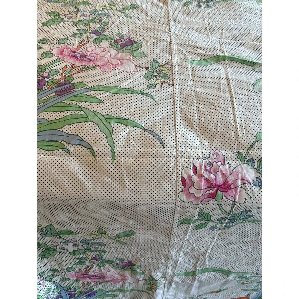 VTG Bedspread Light Weight Pink White‎ floral Hand sewn cotton Blanket  84x92